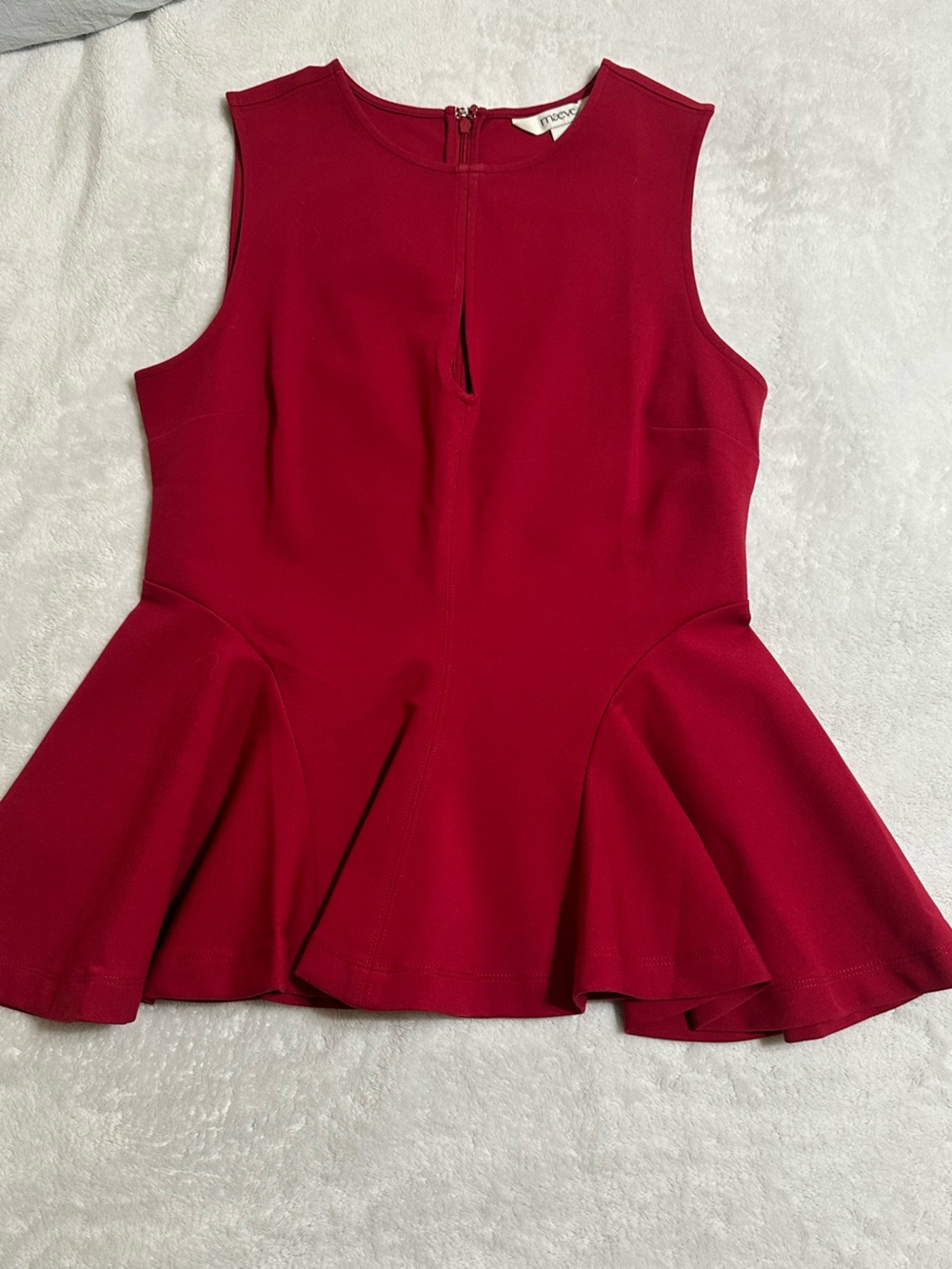 Maeve Red Sleeveless Peplum Top